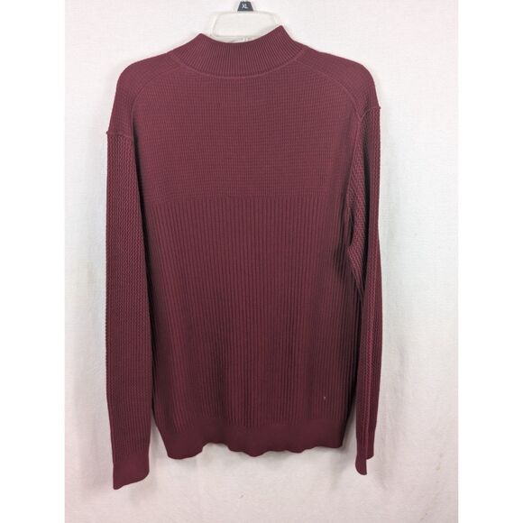 Tommy Bahama Tobago Bay Quarter Zip Sweater Maroon Men's Size Medium - Picture 9 of 12